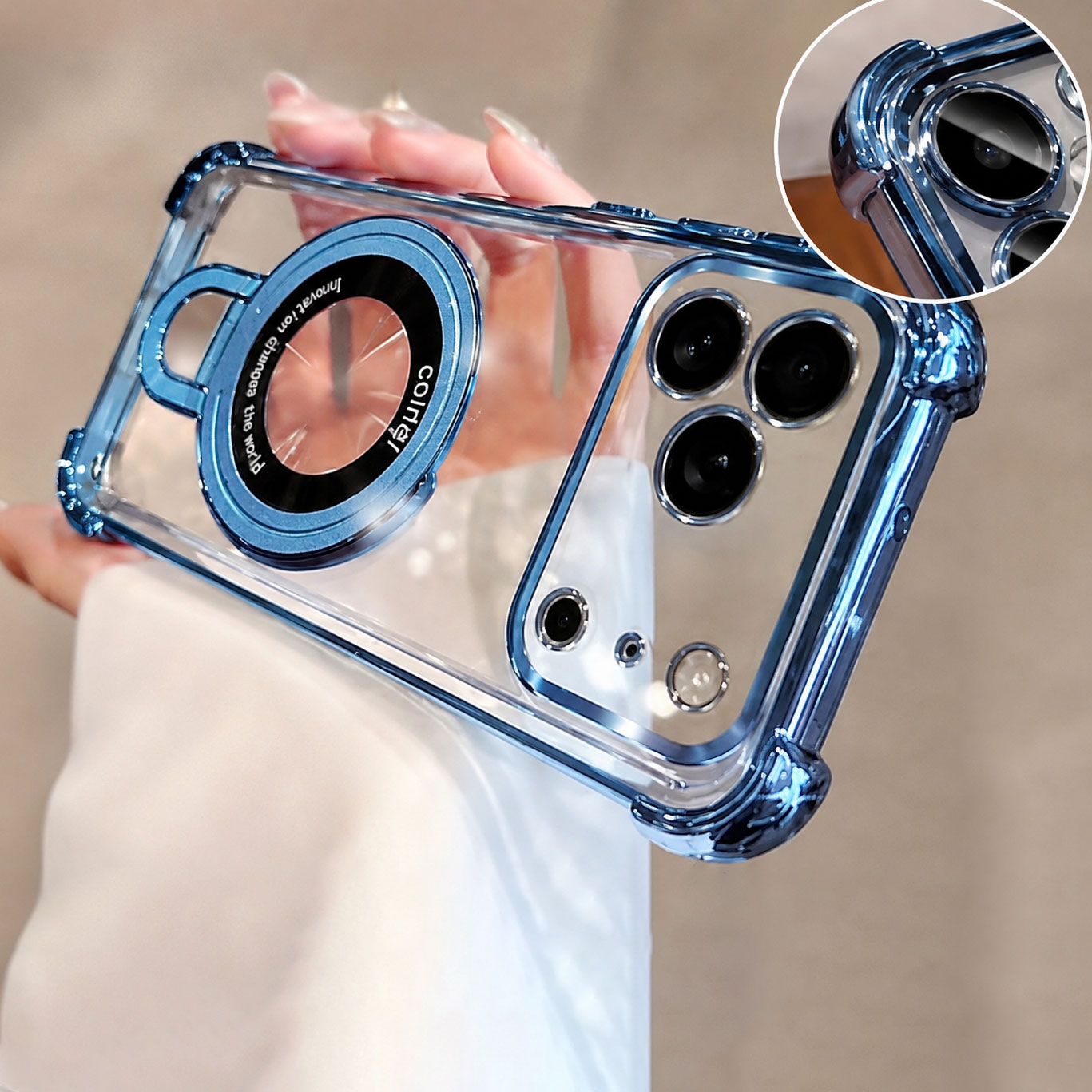 Luxury Clear  Plating Phone Ca - огляд і ціна Taco Stand Holder