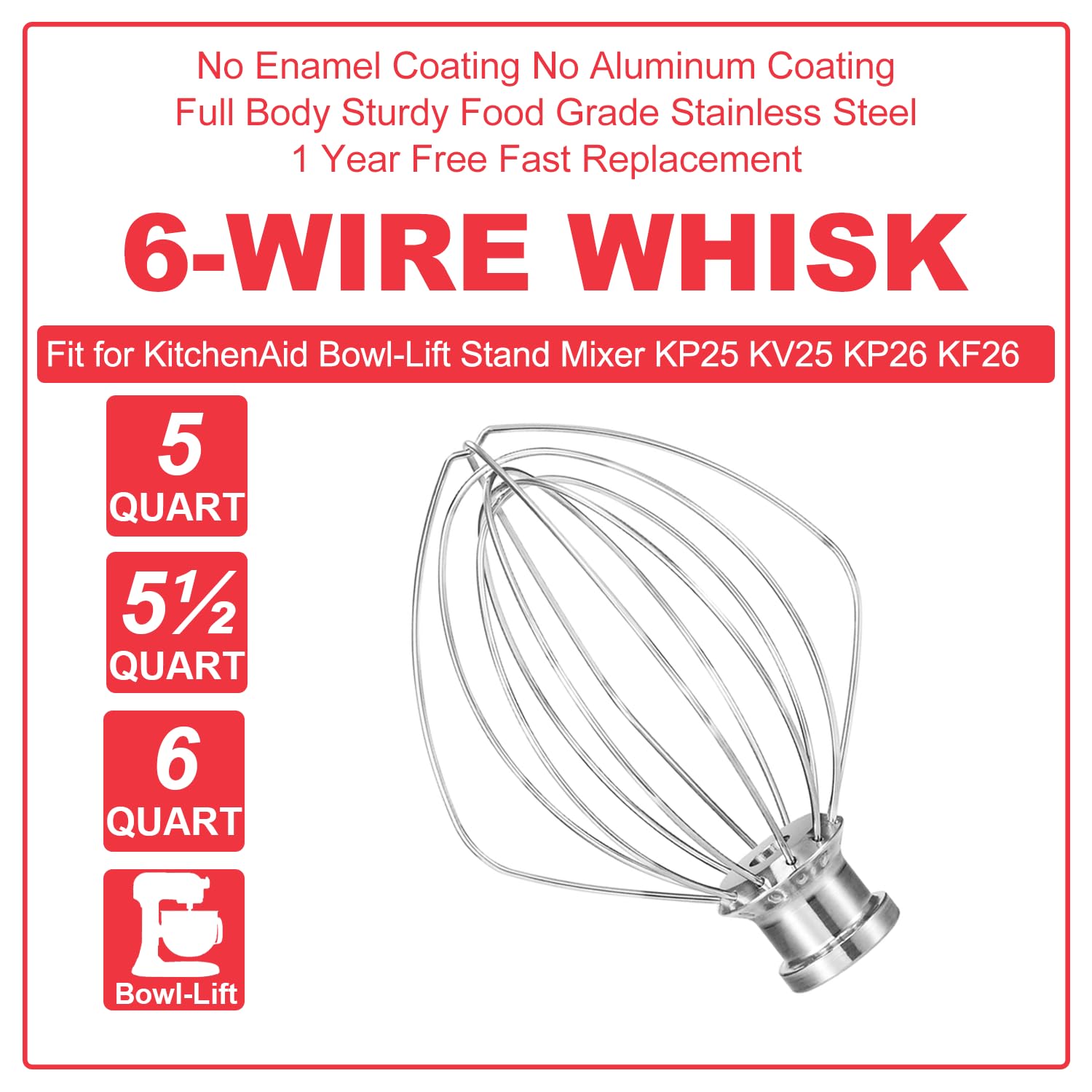 Wire Whip for Kitchenaid 6 Qt  - огляд і ціна Kitchenaid Mixer Pro 600
